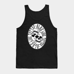 Blue Line Tattoo La Crosse WI Topsy Turvy Skull Tank Top